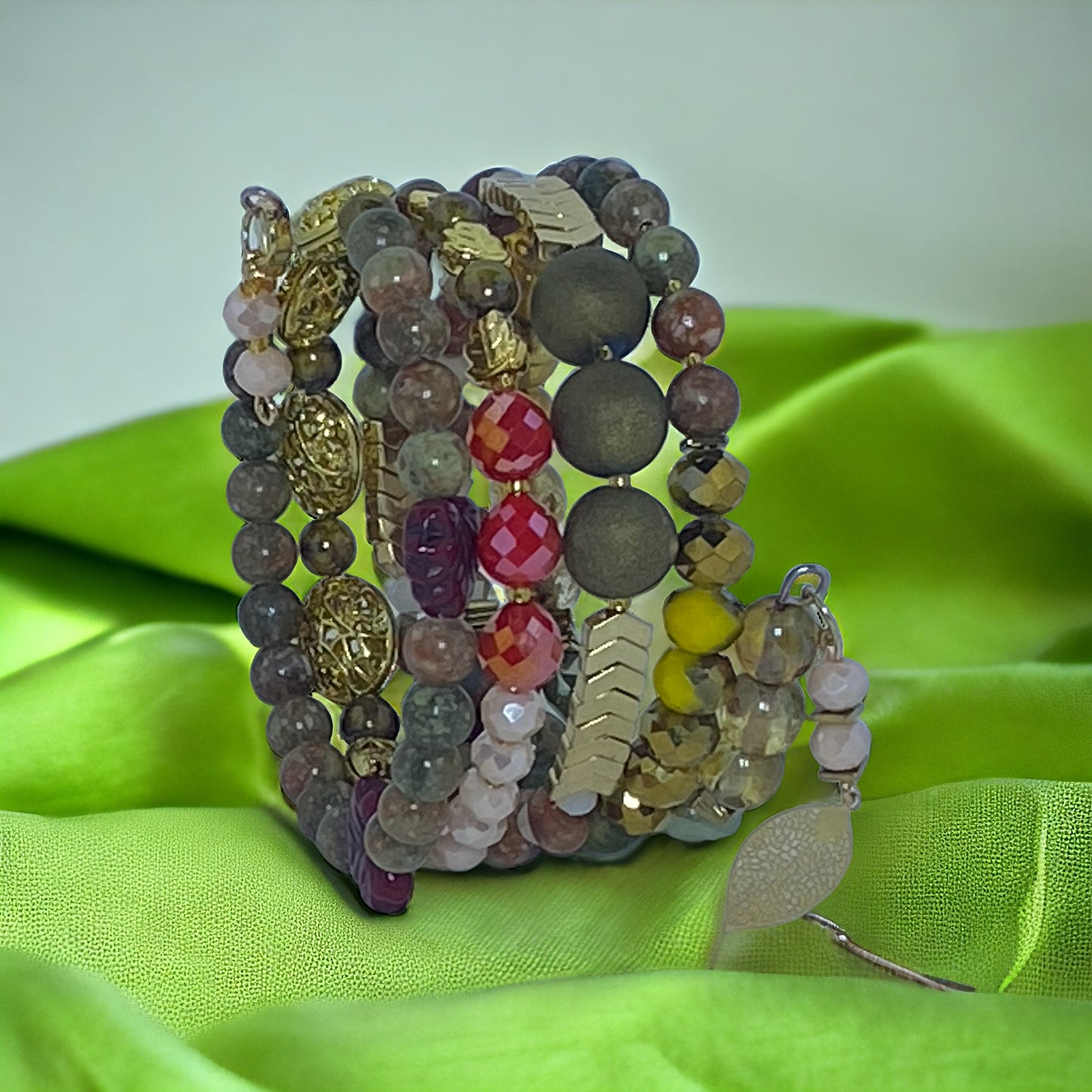 Green With Envy Wire Wrap Bracelet