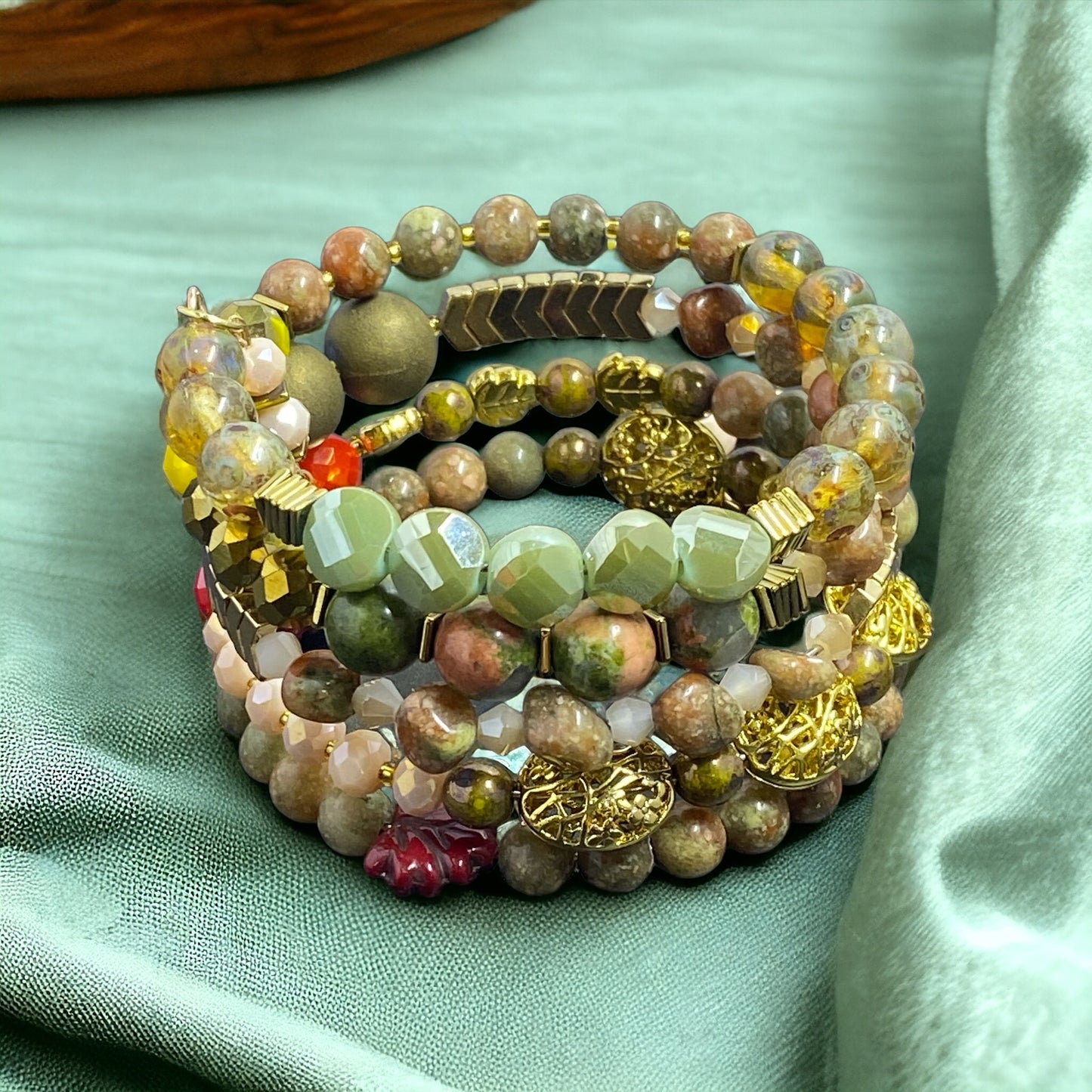 Green With Envy Wire Wrap Bracelet