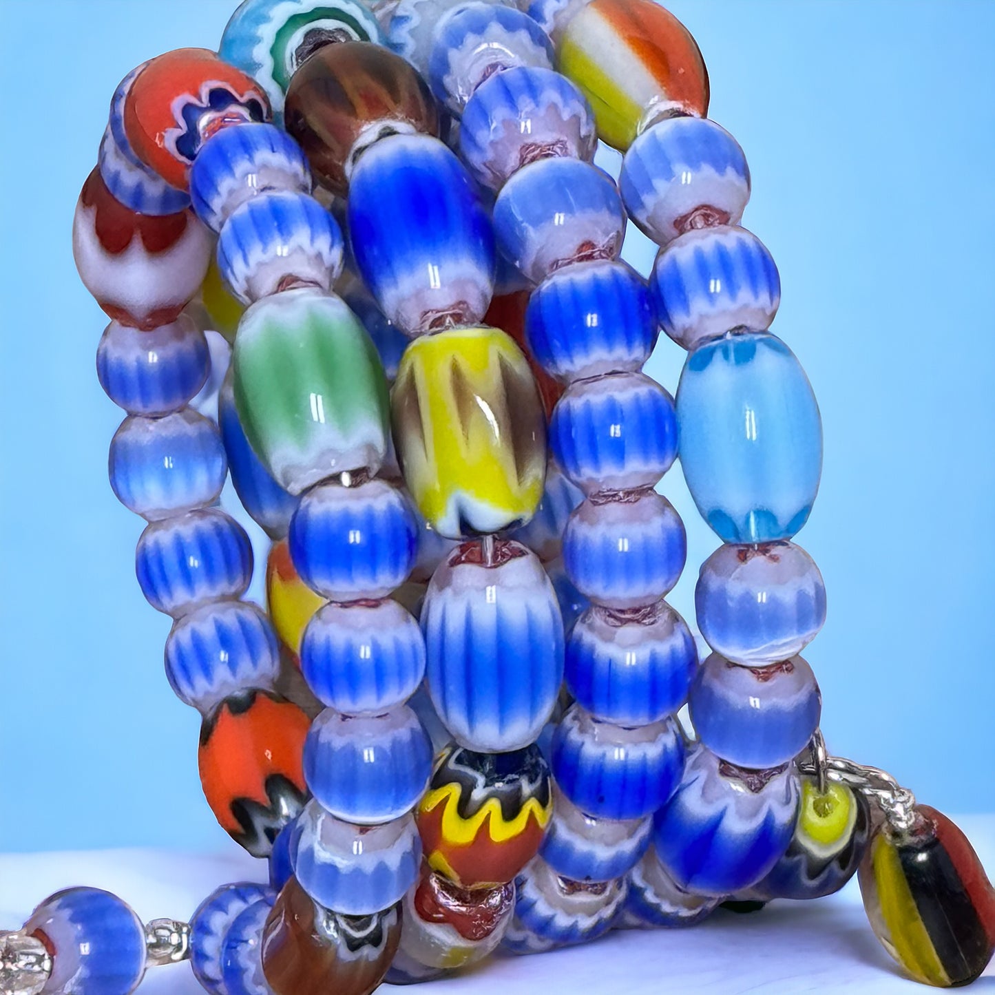 Kaleidoscope Sky Wire Wrap Bracelet