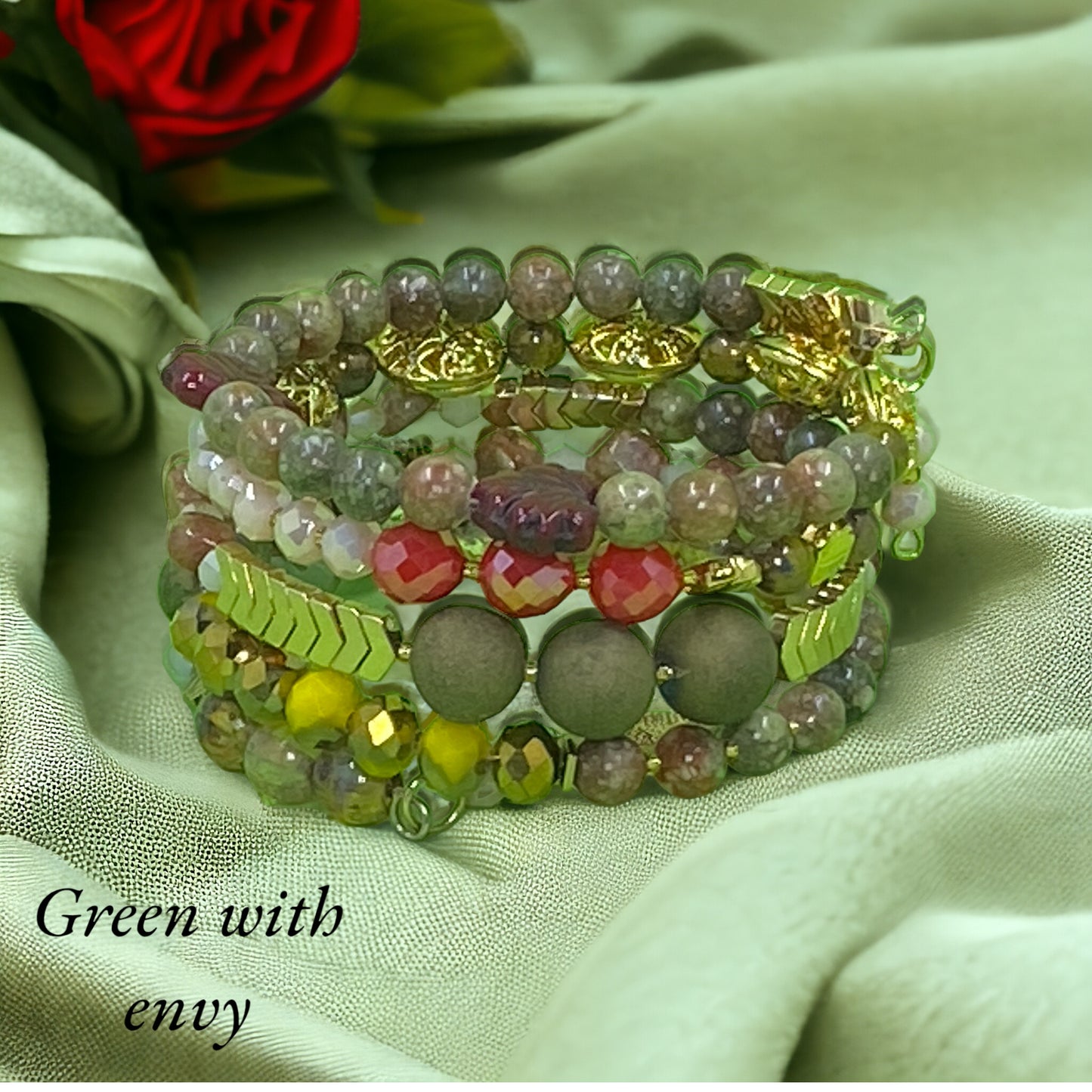 Green With Envy Wire Wrap Bracelet