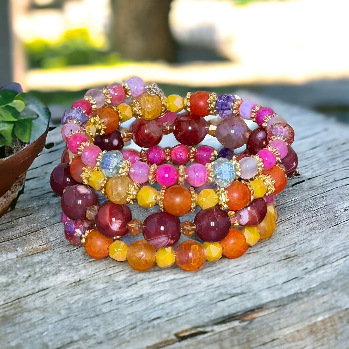 Summer Sunrise Wire Wrap Bracelet