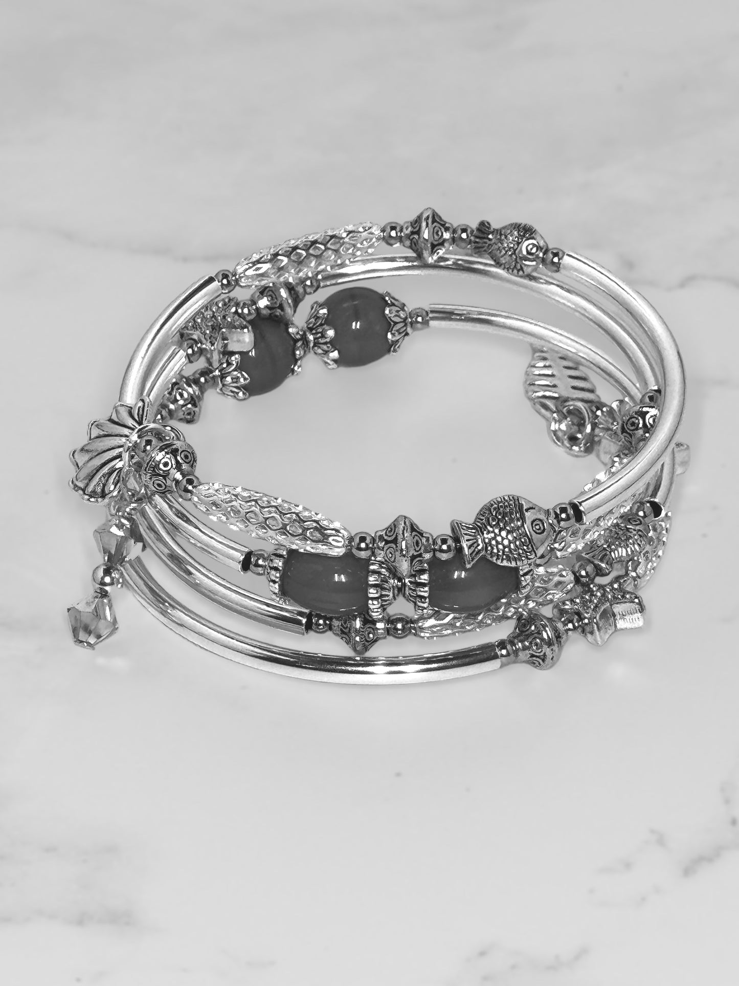 Coastal Charm Wire Wrap Bracelet