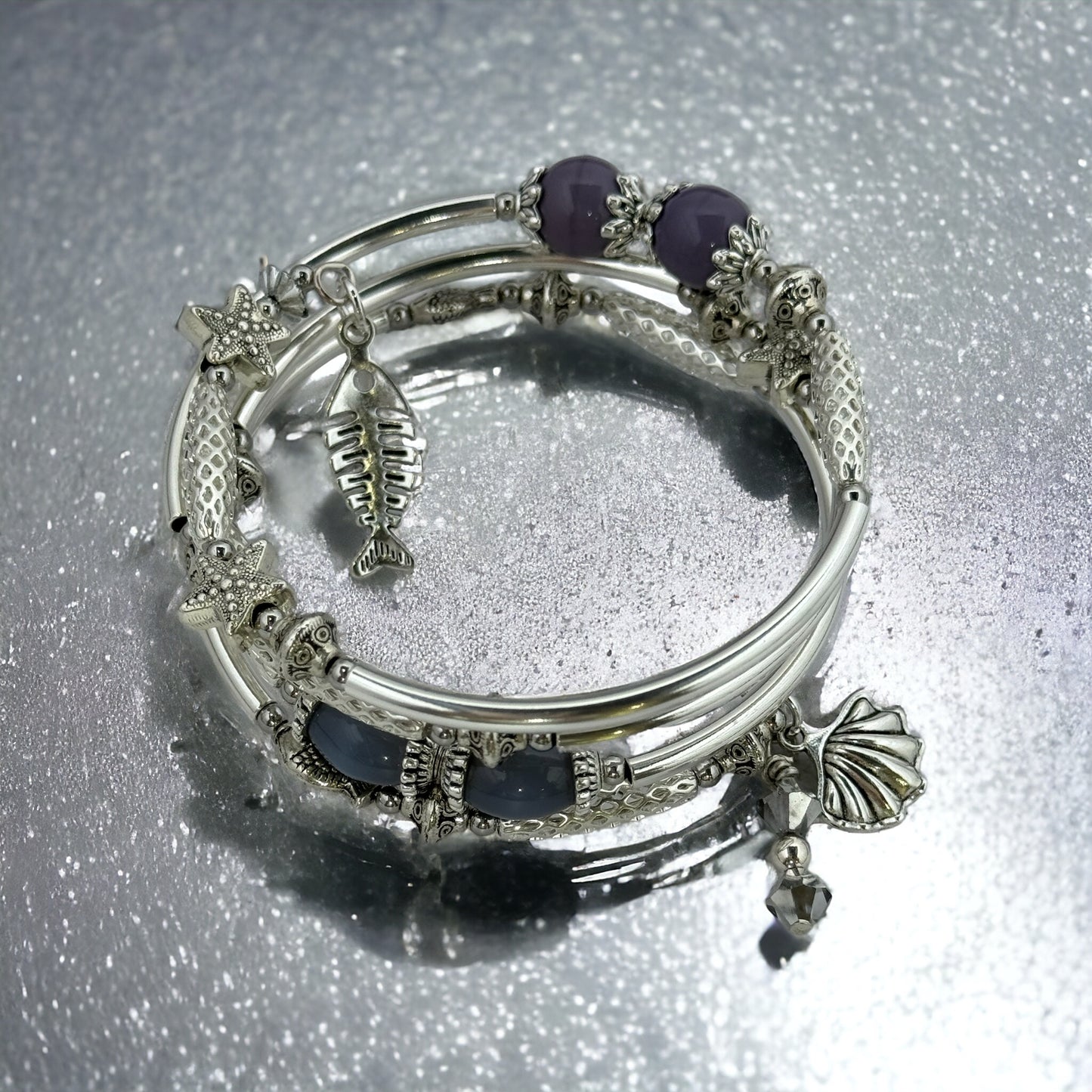 Coastal Charm Wire Wrap Bracelet