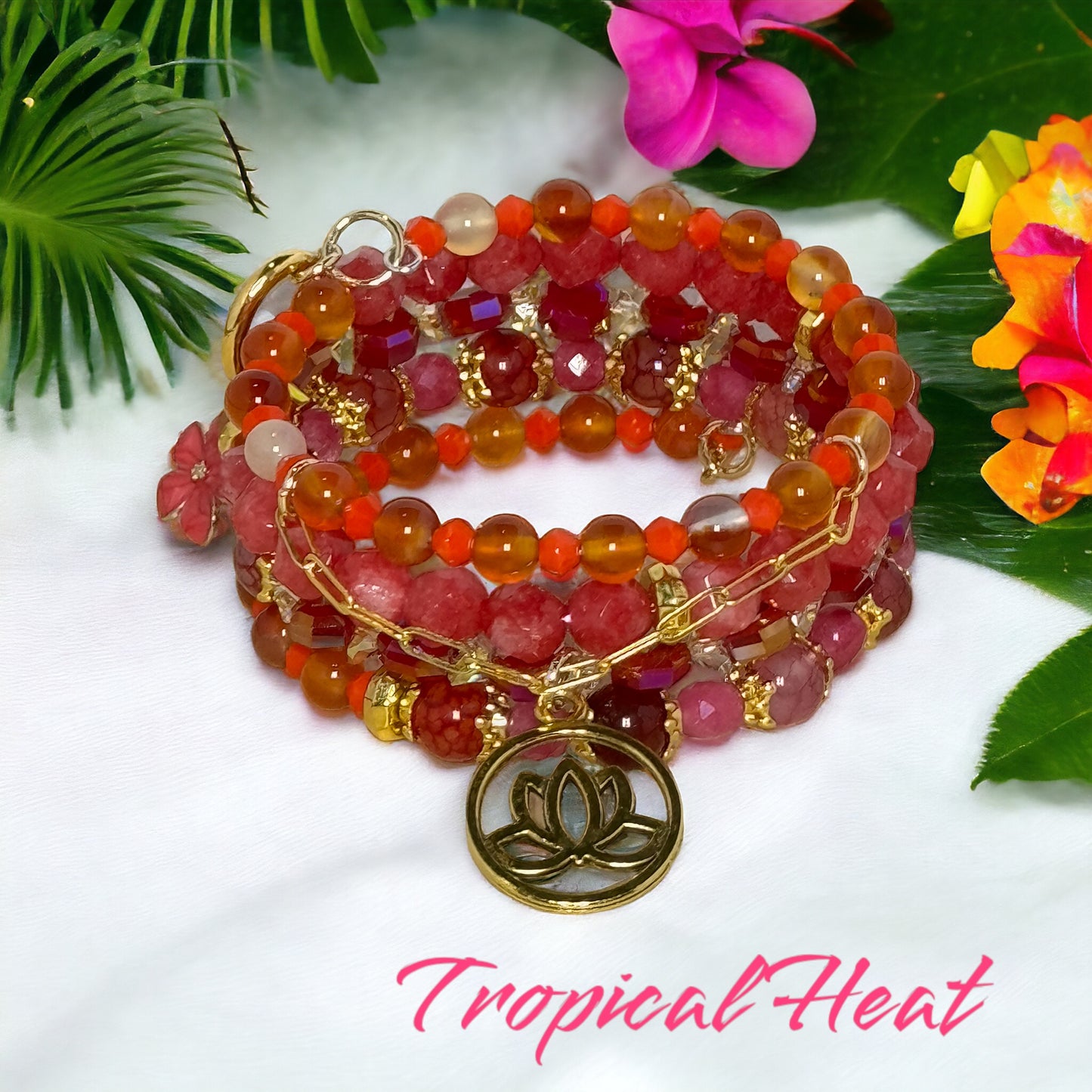 Tropical Heat Wire Wrap Bracelet
