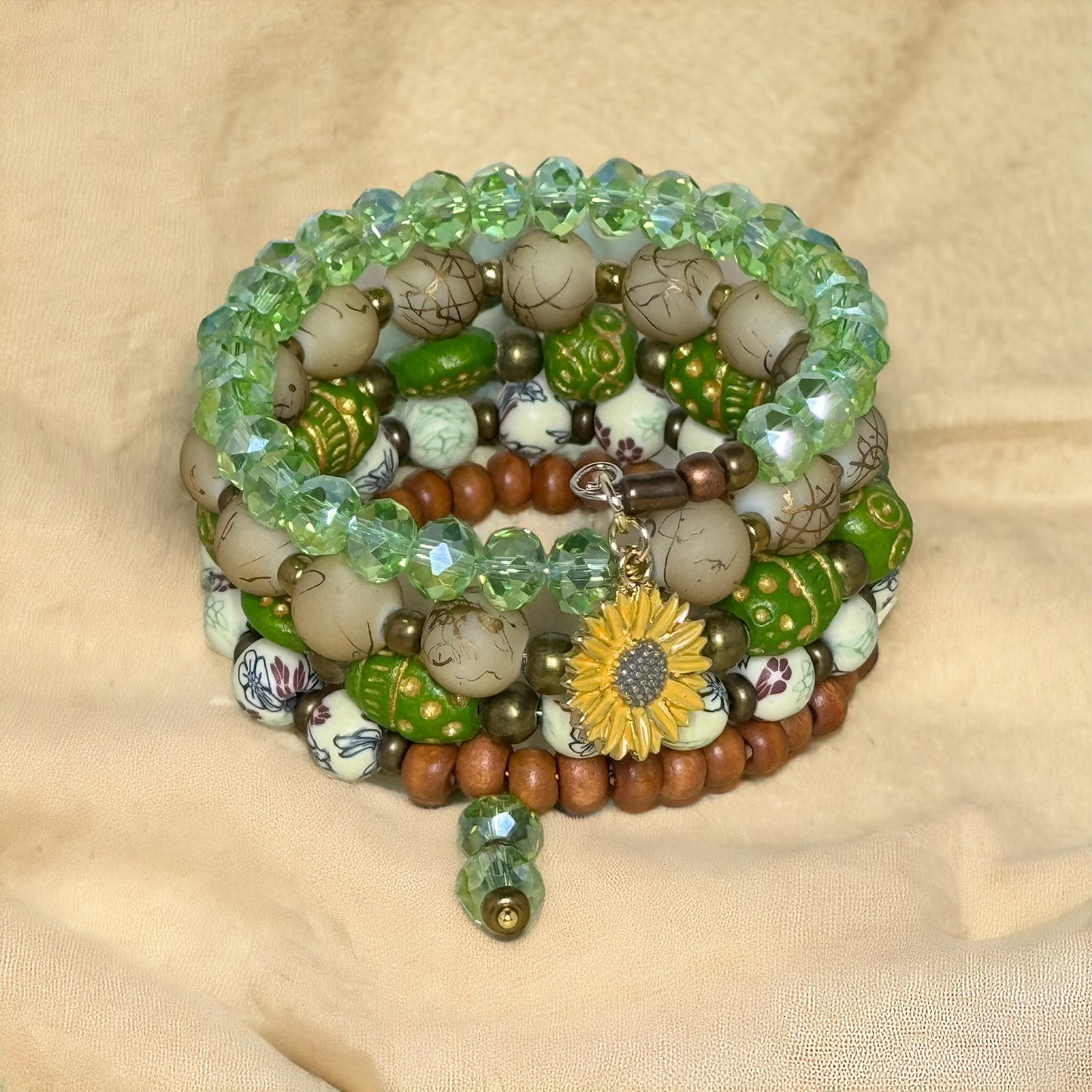 Sunflower Vibes Wire Wrap Bracelet