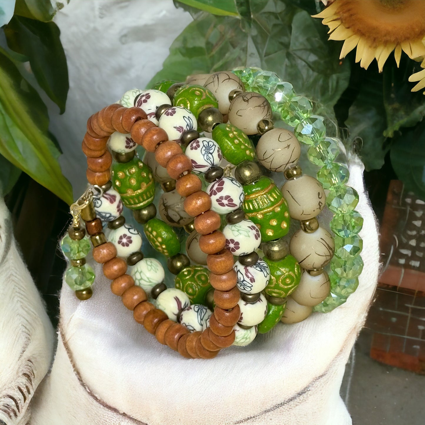 Sunflower Vibes Wire Wrap Bracelet