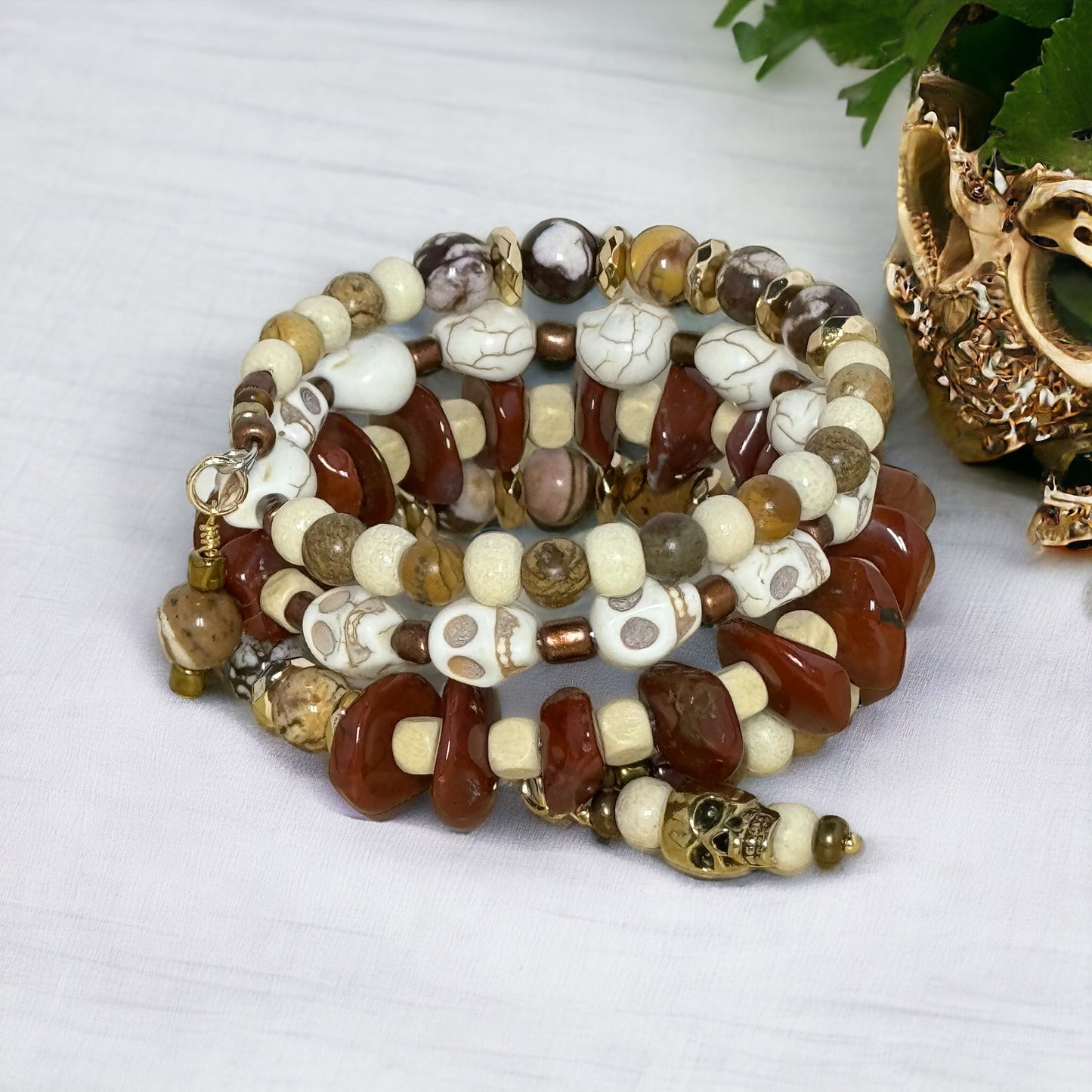 Skullin' Bones Wire Wrap Bracelet