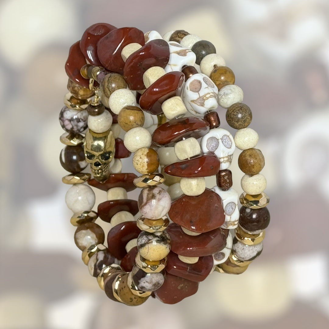 Skullin' Bones Wire Wrap Bracelet