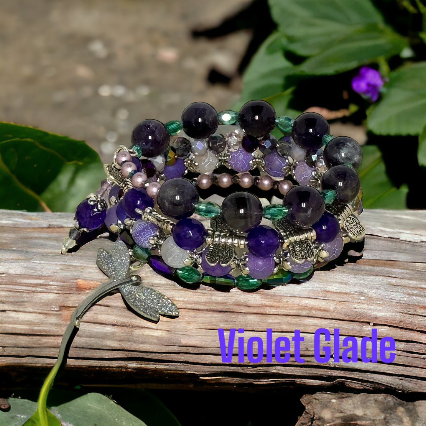 Violet Glade Wire Wrap Bracelet