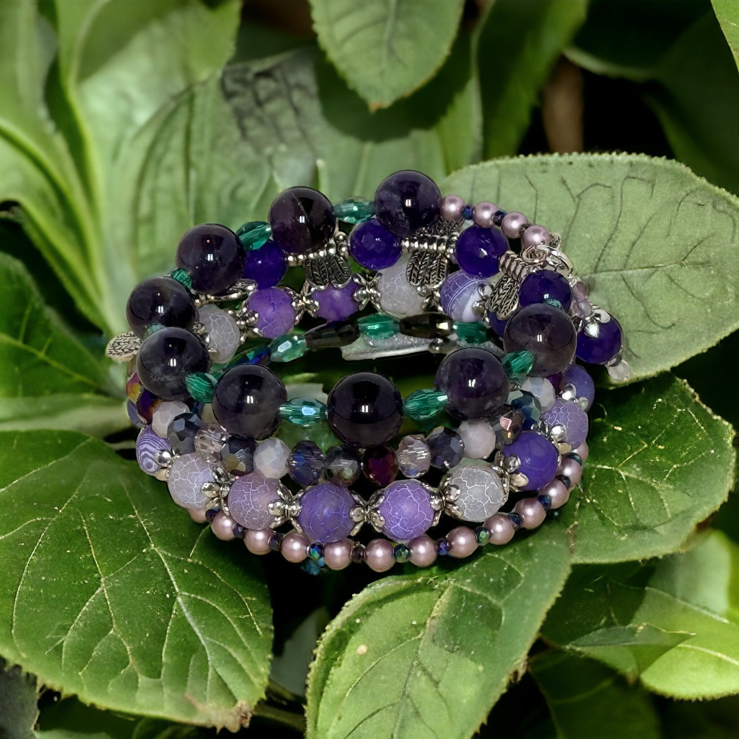 Violet Glade Wire Wrap Bracelet