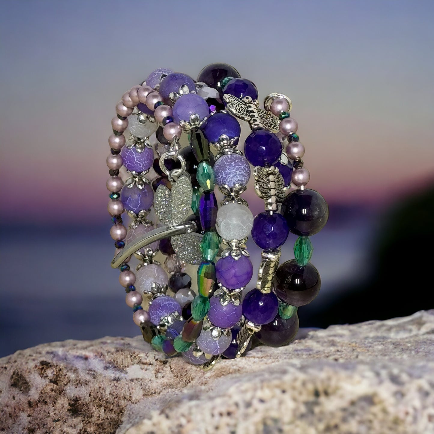 Violet Glade Wire Wrap Bracelet