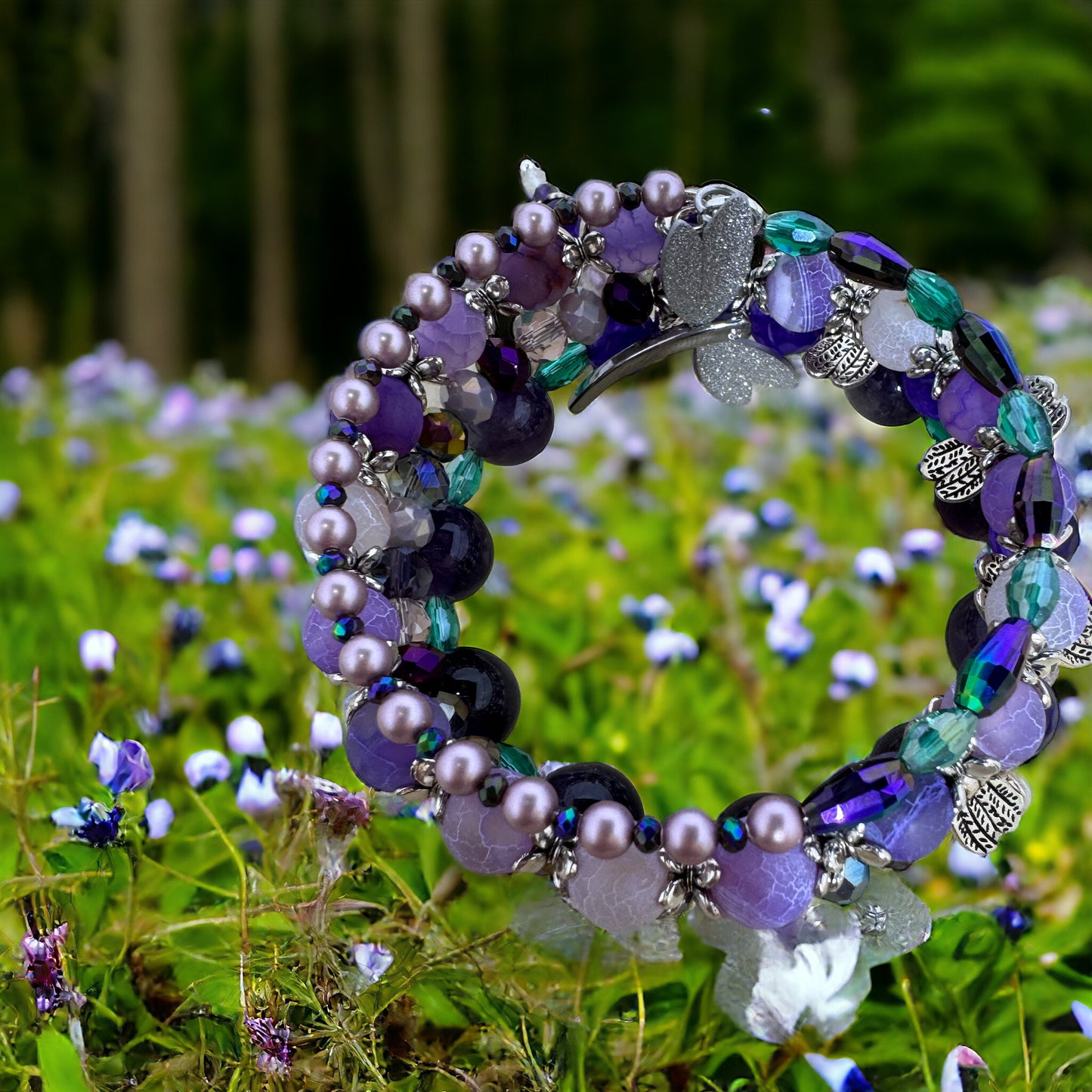 Violet Glade Wire Wrap Bracelet