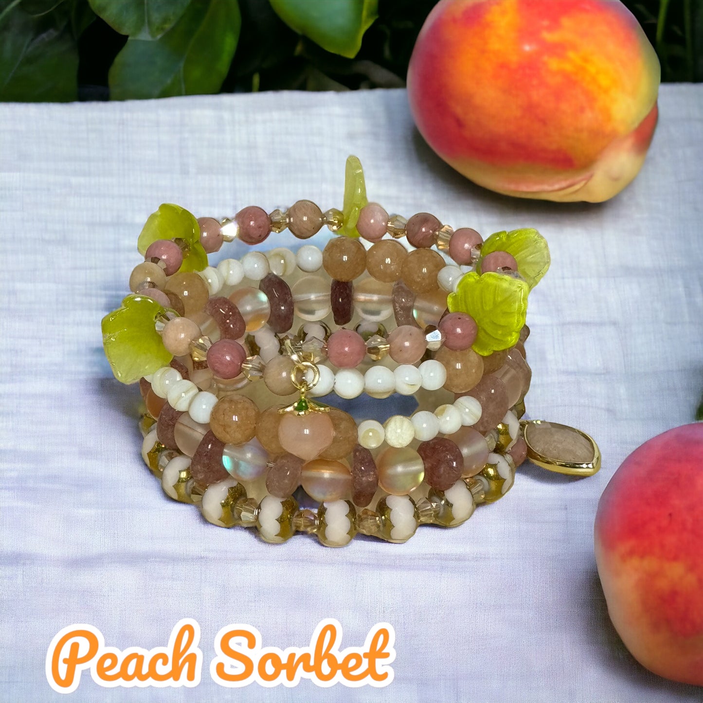 Peach Sorbet Wire Wrap Bracelet