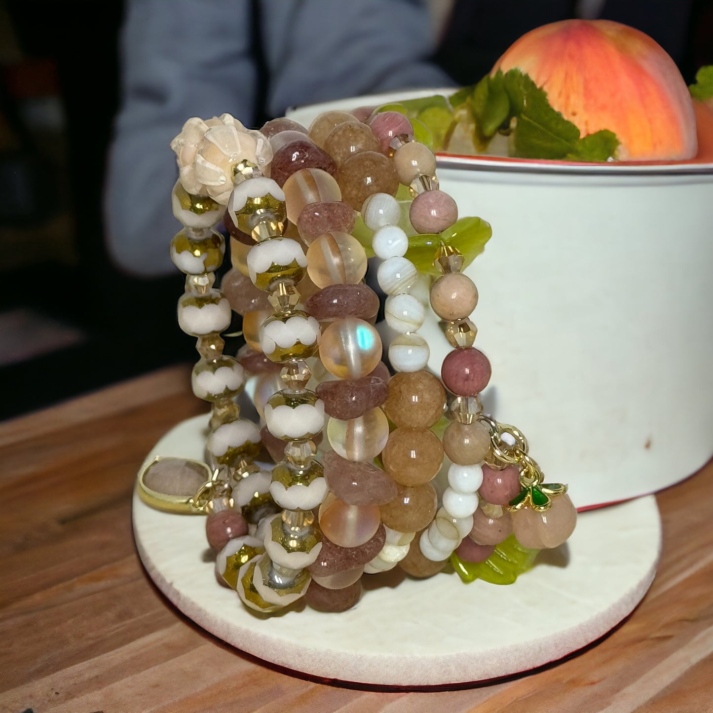 Peach Sorbet Wire Wrap Bracelet
