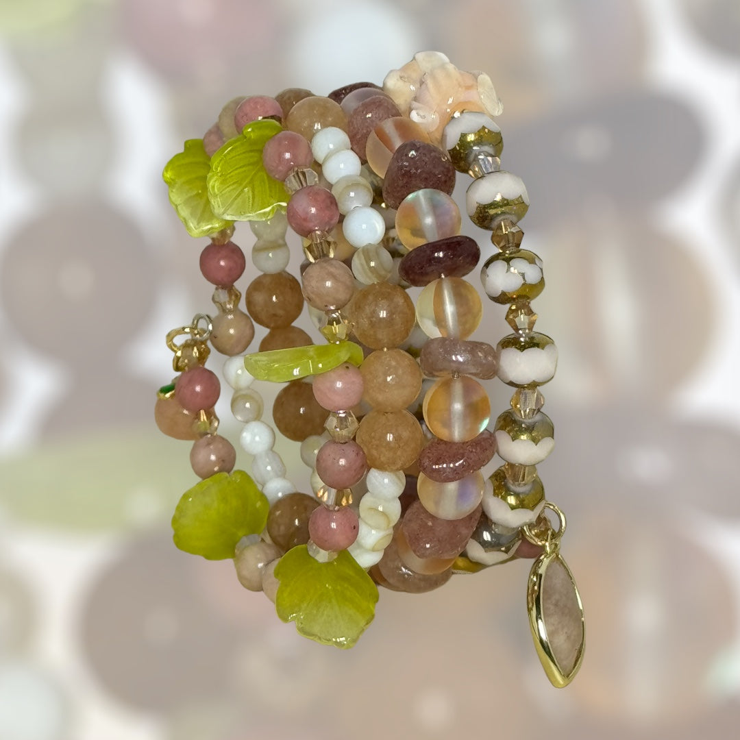 Peach Sorbet Wire Wrap Bracelet
