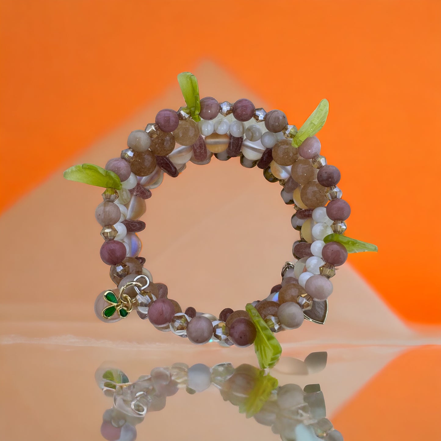 Peach Sorbet Wire Wrap Bracelet