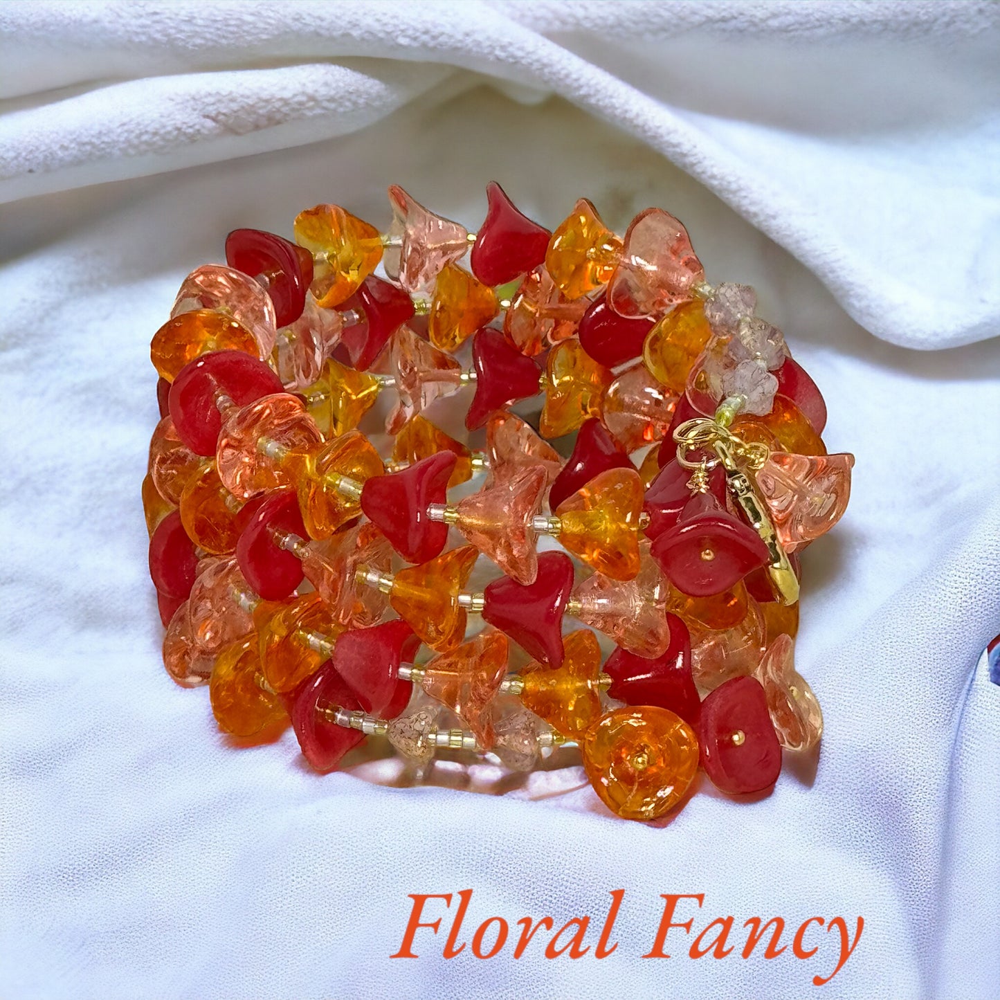 Floral Fancy Wire Wrap Bracelet