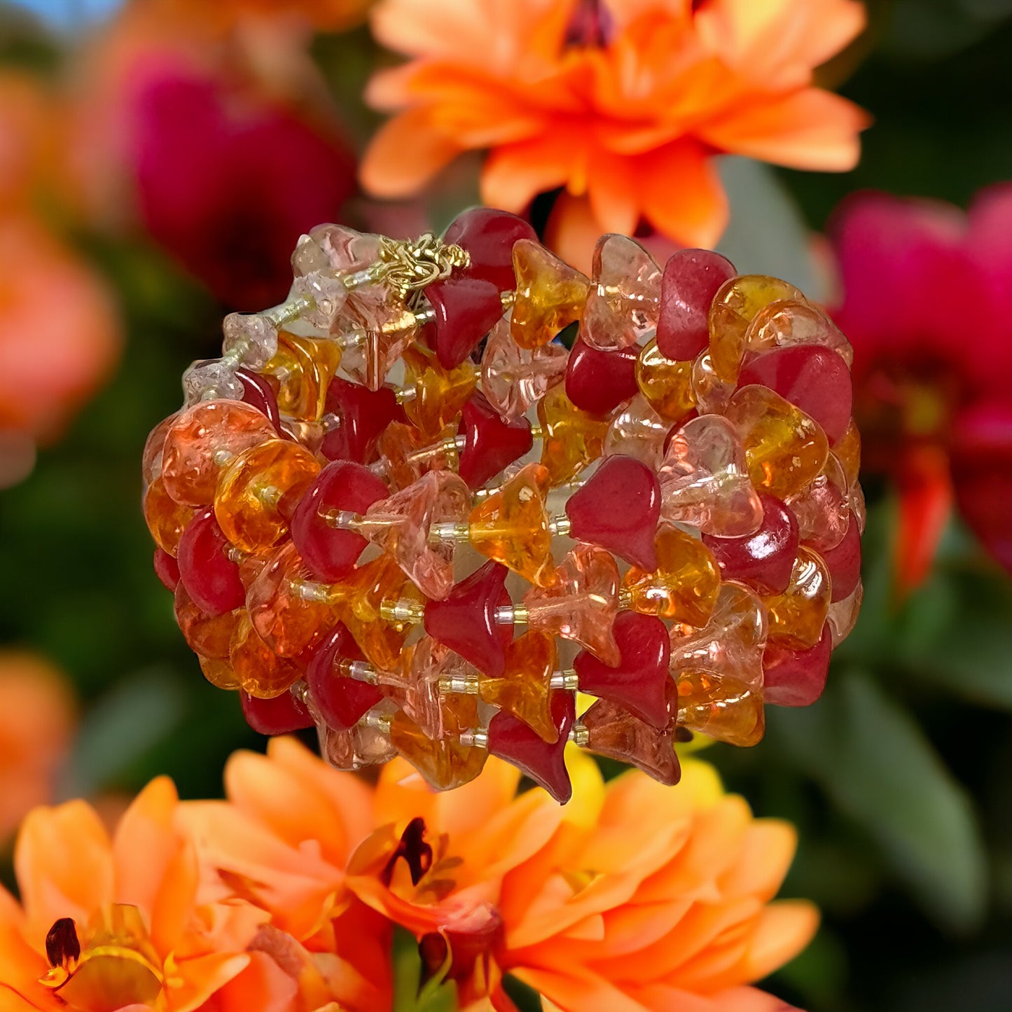 Floral Fancy Wire Wrap Bracelet
