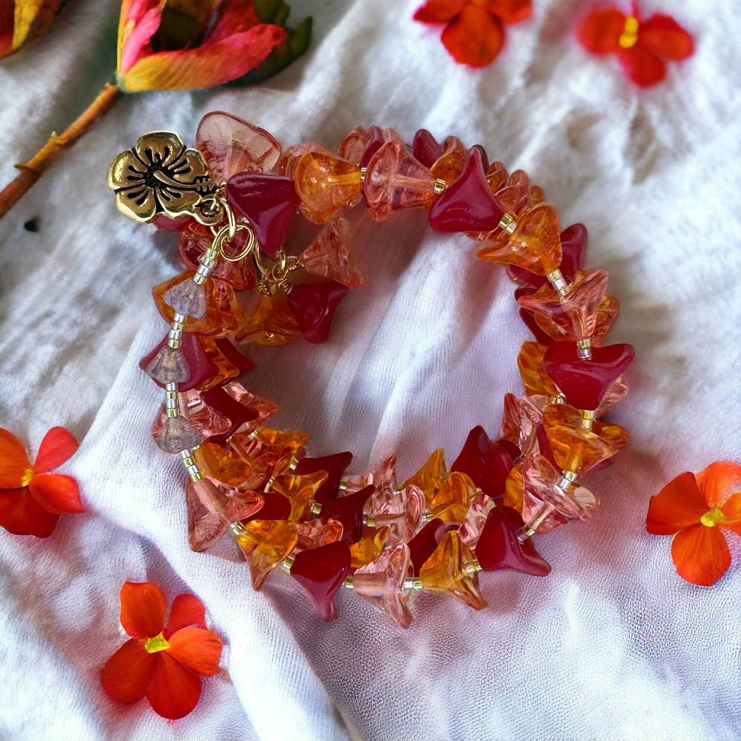 Floral Fancy Wire Wrap Bracelet