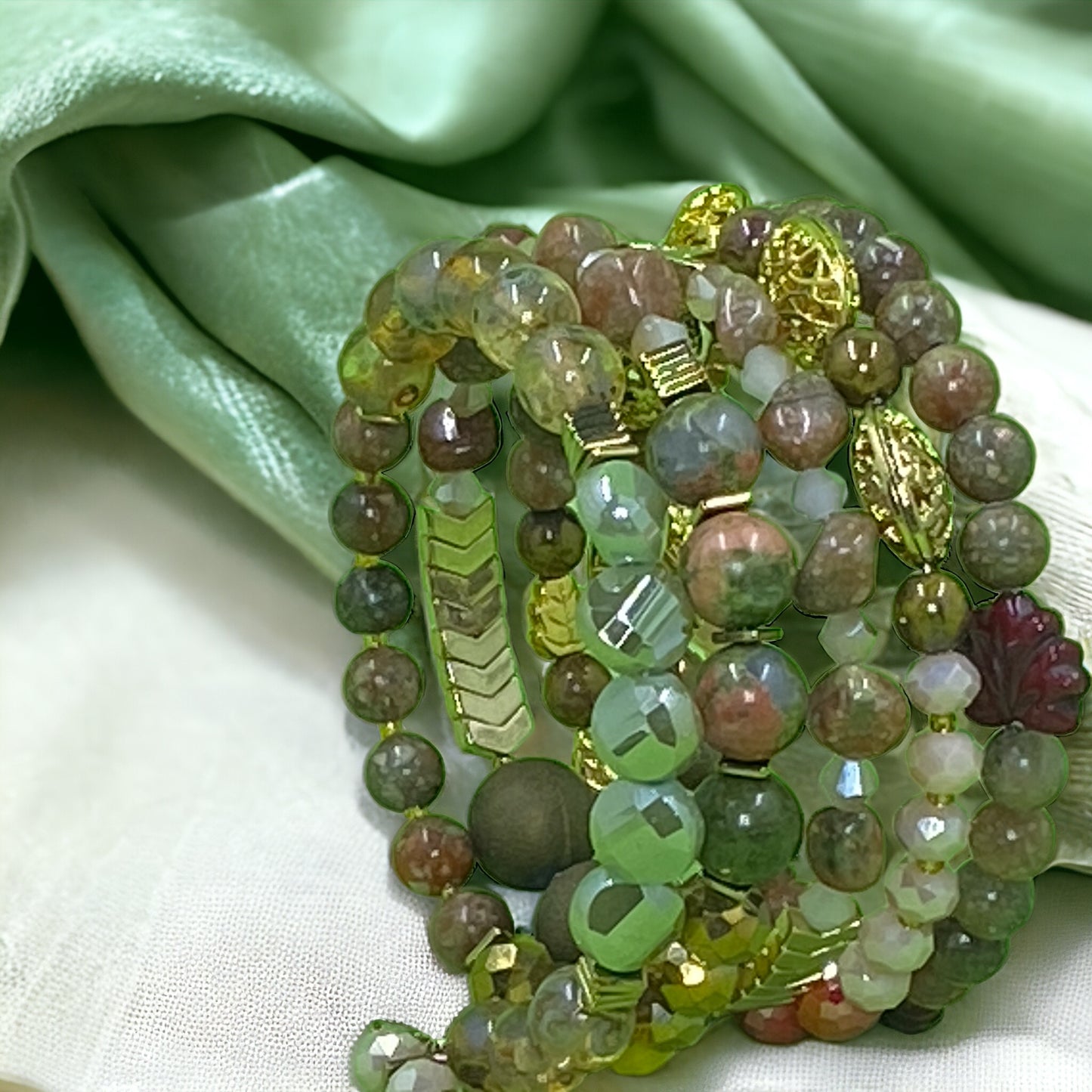 Green With Envy Wire Wrap Bracelet