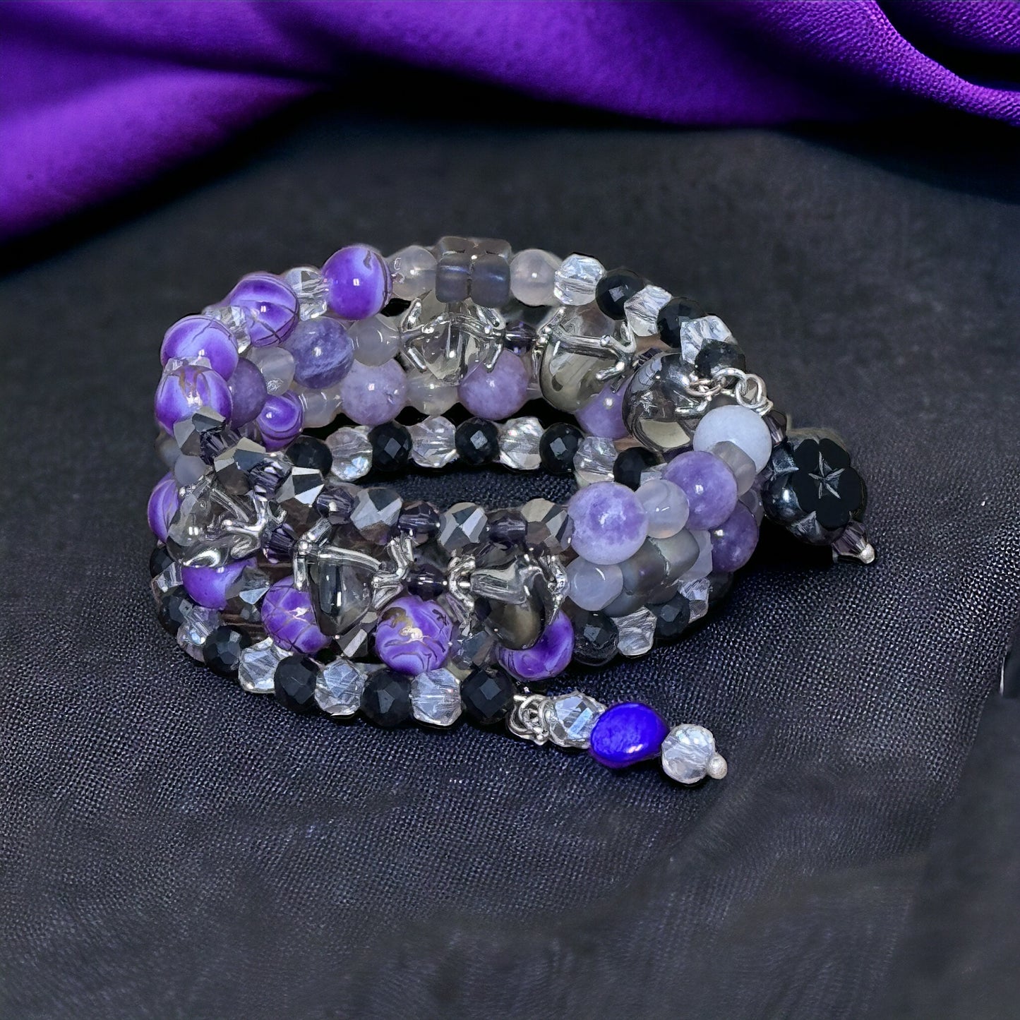 Purple Rain Wire Wrap Bracelet