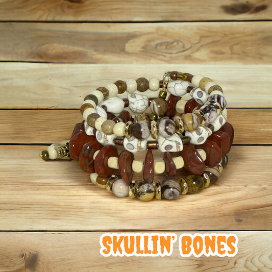 Skullin' Bones Wire Wrap Bracelet